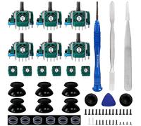 HLRAO - Juego de 6 joysticks de repuesto para controlador PS5, joysticks analógicos 3D, compatibles con Playstation 5, pieza de controlador DualSense con kit de destornilladores de reparación para