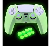 HLRAO PS5 Controller Skins Silicone Grip Glow in The Dark Housse de Protection pour Manette PS5 + 8 FPS Pro Thumb Grips + 2 Pcs Caps.