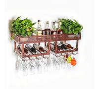 HLRTBCN Botelleros de metal para vino/soporte para copas de vino tinto colgante/soporte de vidrio para colgar boca abajo/barra creativa para el hogar/estante de vino soporte colgante para vidrio