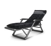 HLRTBCN Cómoda y Estable jardín de tumbonas solares de Servicio Pesado, sillas de Cubierta de jardín para Acampar Plegables Cero reclinable reclinando a Impermeable tumbonas Metal (Negro) Aqiong
