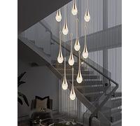 HLRTBCN Escalera de lámpara de Letrero iluminación Colgante de caída de Agua para Escalera dúplex de Villa lámpara Colgante Larga Villa Villa lámpara de Restaurante Aqiong