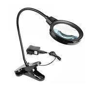 HLRTBCN Escritorio de lámpara de Lupa con 12 Luces LED de luz Diurna, Lupa de 10x Medias de Mesa Libre - Artesanías Lectura de joyería Soldadura Se cose a pasatiempo Inspección Magnificador Aqiong