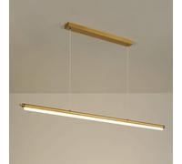 HLRTBCN Iluminación Colgante de línea Larga Minimalista, Altura de Hierro LED Ajustable luz Colgante para Mesa de Comedor lámpara de Pintura de la Isla de Cocina (Oro, 120 cm/47.2in) Aqiong