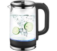 HLRTBCN Jarra de Tetera eléctrica portátil 1.8L Glass Electric Wuttle, 1800W Eco Water Wder con calefacción LED iluminada/Negro/Blanco/Negro Aqiong