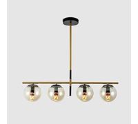 HLRTBCN Lámpara Colgante de Metal Moderna de la Bola de Vidrio nórdico E27 para Mesa de Comedor en el hogar decoración del Techo de Techo (coñac a) Aqiong
