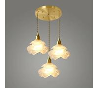 HLRTBCN Lámpara Colgante de Techo Moderna de Mediados de Siglo, iluminación de Flores de Rosa Larga de Rosa para el Comedor de la Granja de la Isla de Cocina (círculo de Vidrio Esmerilado) Aqiong