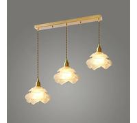 HLRTBCN Lámpara Colgante Moderna de Techo de Mediados de Siglo, iluminación de Flores de Rosa Larga en Rosa para el Comedor de la Granja de la Isla de Cocina (Vidrio Esmerilado) Aqiong