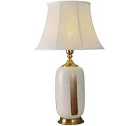 HLRTBCN Lámpara de Mesa de cerámica China Moderna de 68 cm - Tombra de Tambor de Tela Blanca Grande Decoración Elegante de Escritorio para Sala de Estar o una Elegante Accesorio de iluminación Aqiong