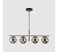 HLRTBCN Lámpara de Metal Moderno de la Bola de Vidrio nórdico E27 Lámpara Colgante de Metal para Mesa de Comedor en el hogar Decoración del Pasillo de la Cocina Color Gris Aqiong