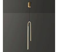 HLRTBCN Lámparas Colgantes de Tira Larga de Cobre, lámpara Colgante Lineal de latón, lámpara de araña de Techo Ultra Delgada, Luces Colgantes Modernas de 8 W para Dormitorio, Pasillo, Accesorio de