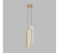 HLRTBCN Luz de Colgante de Anillo de Metal Moderno, iluminación Colgante de Colgantes de led Dorado Simple para la Sala de Estar Lámpara Colgante de la Isla de Cocina Aqiong
