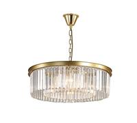 HLRTBCN Luz de Colgante de Cristal Dorado, iluminación Colgante Redonda Estadounidense Minimalista para Sala de Estar Restaurante Lámpara Colgante Aqiong