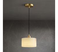 HLRTBCN Luz de Colgante de mármol de Cilindro, lámpara Colgante Vintage de lámpara de latón Individual para la Sala de Estar Dormitorio Pasillo de Restaurante Bar Aqiong