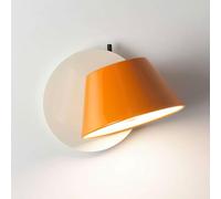 HLRTBCN Orange Moderno LED Pared Apliques de Pared de cabecera Ajustable luz de Lectura de Lectura 360 ° Lámpara de Pared de Metal nórdica giratoria con Sombra acrílica, 7 W de decoración Redonda de