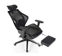 HLRTBCN Silla de Oficina de la Oficina ergonómica con Silla de Escritorio Giratorio de Cuero PU: Silla de computadora reclinable Alta con reposapiés con reposabrazos, reposapiés, Espalda de Malla