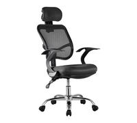 HLRTBCN Silla de Oficina ergonómica Mal a Transpirable Ejecutivo Giratorio Ajustable fácil de Instalar Tarea de computadora cómoda (Negra) Aqiong