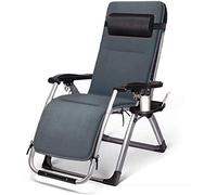 HLRTBCN Silla Plegable para Acampar, Silla de Cubierta de jardín reclinable de Gravedad Cero de Gravedad Solar Forpatio, conservatorio, jardín (Negro Transpirable) (Gris) Aqiong