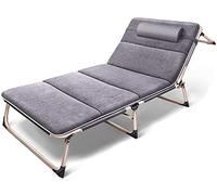 HLRTBCN Silla Plegable sillón Plegable Silla reclinadora Ajustable Silla reclinadora portátil de Playa y Piscina sillas reclinables (194x68 cm) (Color: Azul, tamaño: 194x68cm) (Gris Aqiong