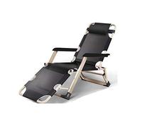 HLRTBCN Silla reclinable Plegable al Aire Libre, Silla de salón de Patio, terraza de la Playa de jardín al Aire Libre Solar Tumbona (Teslin Black) (Teslin Black) Aqiong