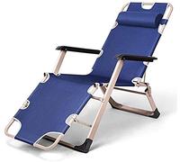 HLRTBCN Sillas de jardín Solar con Cubierta reclinable Plegable Silla de Gravedad Cero al Aire Libre Hecha de Marco de Acero para portavasos o Playa (Marina) (Marina) Aqiong