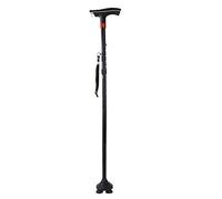 HLRTBCN Stick Caminata Aprecia Plegable Caña Caminata Soporte de Aluminio Muletas Telescópica Antidlip de Cuatro Patas Ajuste Ajustable con luz LED SOS Decorar Aqiong