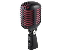Hlsicnalm 1 micrófono vocal profesional clásico retro dinámico de metal negro y rojo para karaoke en vivo, 500396456