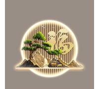 Hltdzer Arte Mural Colgante Pintura Tradicional China LED, Decoración Mural Iluminada con Fuente Alimentación Enchufable, Colgante Mural Moderno para Entrada