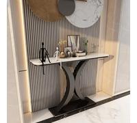 Hltdzer Consola Media Luna con Acabado Antiguo Mesa Resistente Arañazos Mesa Semicircular para Porche, Armario Pared Largo para Entrada, Vestíbulo, Pasillo(D,150 * 30 * 80cm/59.1 * 11.8 * 31.5in)