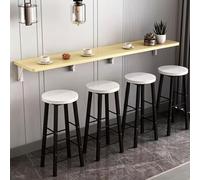 Hltdzer Mesa Comida Larga Estrecha Plegable Montada en Pared de Madera Maciza, Mesa Ordenador Ahorradora Espacio para Apartamentos Pequeños, Mesa Bar(C,140 * 30cm/55.1 * 11.8in)