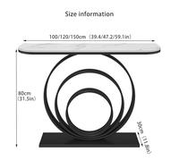Hltdzer Mesa de Metal Rectangular Resistente Rayones con Marco Geométrico Mesa Industrial para Sofá Detrás del Sofá Mueble de Portal Marco de Hierro Forjado(B,100 * 30 * 80CM/39.4 * 11.8 * 31.5IN)