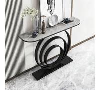 Hltdzer Mesa de Metal Rectangular Resistente Rayones con Marco Geométrico Mesa Industrial para Sofá Detrás del Sofá Mueble de Portal Marco de Hierro Forjado(E,150 * 30 * 80CM/59.1 * 11.8 * 31.5IN)