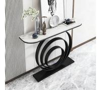 Hltdzer Mesa de Metal Rectangular Resistente Rayones con Marco Geométrico Mesa Industrial para Sofá Detrás del Sofá Mueble de Portal Marco de Hierro Forjado(A,120 * 30 * 80CM/47.2 * 11.8 * 31.5IN)