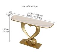 Hltdzer Mesa Franja Arte para Pared Entrada Hogar con Base en Forma de Corazón Mesa Estrecha Larga Detrás Franja contra la Pared Mesa para Sofá(B,150 * 30 * 80CM/59.1 * 11.8 * 31.5IN)