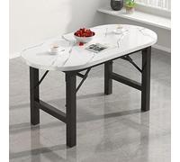 Hltdzer Plegable Mesa Café Moderna Madera Tatami con Patas Mesa de Metal Acero Al Carbono Piso para Estar, Sala de Té, Sala Recepción(White Marble Pattern,100 * 50 * 52cm/39.4 * 19.7 * 20.5in)