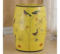 Hltdzer Taburete Jardín Decorativo Tambor Redondo Cerámica Mesas Decorativas Laterales Taburete Jardín Porcelana Esmaltada Pintado Mano para Sala de Estar, Estilo Clásico(O)