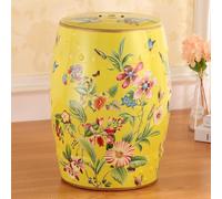 Hltdzer Taburete Jardín Decorativo Tambor Redondo Cerámica Mesas Decorativas Laterales Taburete Jardín Porcelana Esmaltada Pintado Mano para Sala de Estar, Estilo Clásico(Z)