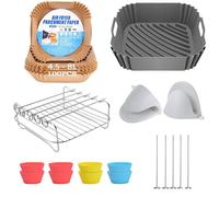 HLTFBWXD accesorios freidora sin aceite 5,5L, 13PCS Moldes para accesorios Freidora de Aire, Apto para Airfryer Cosori 5,5L 6L 6.2L 6.5L 7L 7.6L 8L Cecotec Innsky Philips