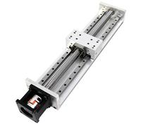 HLTNC HL15100 Guía lineal de doble carril, riel guía CNC con tornillo de bola, motor de 57 pasos/base servomotor 60, recorrido de 100-1200 mm. (plata, 400 mm)