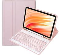 HLTOOP Funda con Teclado para Amazon Fire HD 10 Y 10 Plus (13.ª/11.ª Generación, Lanzamiento 2023/2021) Incluye Ñ,Teclado Magnético Desmontable con Soporte para Lápiz,Rosado