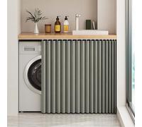 HLTQL Cortinas Debajo del Fregadero con Rieles Deslizantes Cortinas Antipolvo para Gabinetes Cortinas para Cocina Cortas Cortina Prueba Polvo para Estantes(a3,W140cm|H80cm)