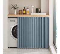 HLTQL Cortinas Debajo del Fregadero con Rieles Deslizantes Cortinas Antipolvo para Gabinetes Cortinas para Cocina Cortas Cortina Prueba Polvo para Estantes(a1,W70cm|H70cm)