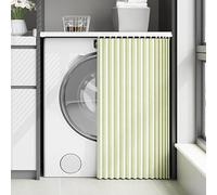 HLTQL Cortinas Debajo del Fregadero con Rieles Deslizantes Cortinas Antipolvo para Gabinetes Cortinas para Cocina Cortas Cortina Prueba Polvo para Estantes(s2,W90cm|H200cm)