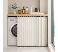 HLTQL Cortinas Debajo del Fregadero con Rieles Deslizantes Cortinas Antipolvo para Gabinetes Cortinas para Cocina Cortas Cortina Prueba Polvo para Estantes(a2,W70cm|H150cm)