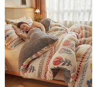 HLTQL EdredóN De Matrimonio para Invierno Grueso Edredon Cama 150 Invierno Gordo Estampado EdredóN Terciopelo Cordero(b15,150x200cm-2.5kg)