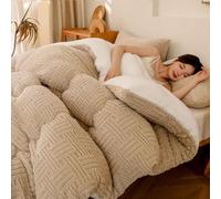 HLTQL Edredón de Terciopelo de Leche, edredón Grueso de Invierno, Manta Muy cálida y súper Suave para 2 Personas, edredón de Microfibra, edredón Acolchado Reversible(02,220 * 240cm/5kg)