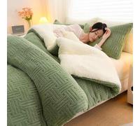 HLTQL Edredones Cama Sherpa Invierno,Colchas Edredones Duvet,Cálido Edredón De Invierno Grueso,Edredón De Lana De Cordero,Súper Grueso Reversible Cálido Manta(C,150x200cm/3kg)