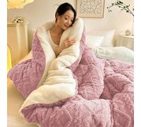 HLTQL Edredones Cama Sherpa Invierno,Colchas Edredones Duvet,Cálido Edredón De Invierno Grueso,Edredón De Lana De Cordero,Súper Grueso Reversible Cálido Manta(07,150 * 200cm/2kg)