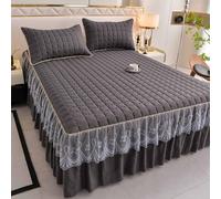 HLTQL Falda De Cama con Volante Cubre Canape 180x200 para Cama Alta Faldones De Cama Cubre Somier Protector De ColchóN Super(#4,180x220cm)