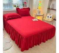 HLTQL Falda De Cama con Volante Faldones De Cama 180x200 Cubre Canape Cubre Somier 150 Protector De Colchó FáCil De Instalar(#4,100x200cm)