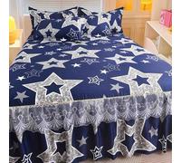 HLTQL Falda De Cama con Volante Faldones De Cama 180x200 Cubre Somier Cubrecanapes Cama Fundas De Colchon(#7,180x200cm)